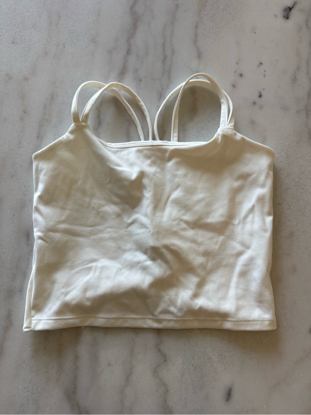 CRZ YOGA Cream Double-Strap Crop Tank